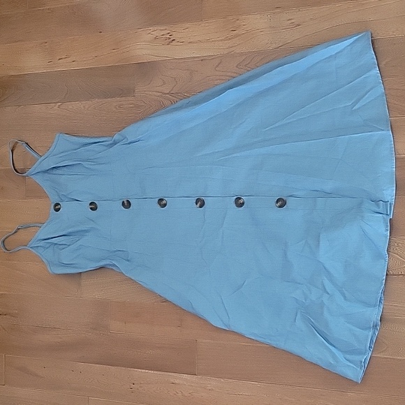 Lulu's Dresses Lulus Day At The Park Light Blue Chambray
